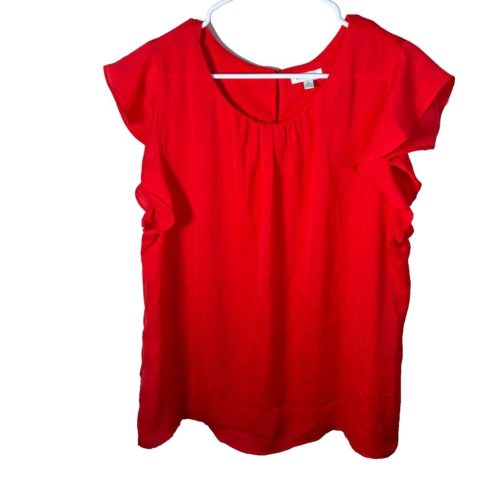 Alex & Lili Blouse Women's XL Ruffle Short Sleeve Casual Solid Shirt Top